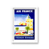Air France French Riviera Coastal Buildings And Cars Vintage Travel Print