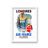 Air France Londres London Landmarks Vintage Travel Print