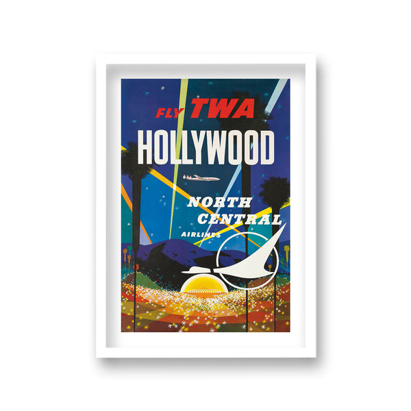 Fly Twa Hollywood Vintage Travel Print