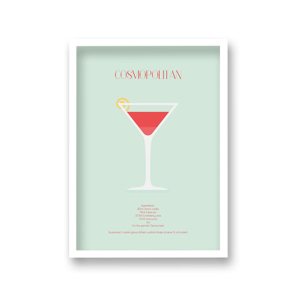 Cocktail Art Print Cosmopolitan Borderless