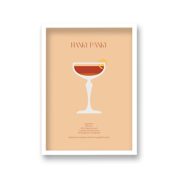 Cocktail Art Print Hanky Panky Borderless