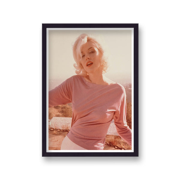 Marilyn Monroe Seductive Pose Pink Sweater In Sunshine