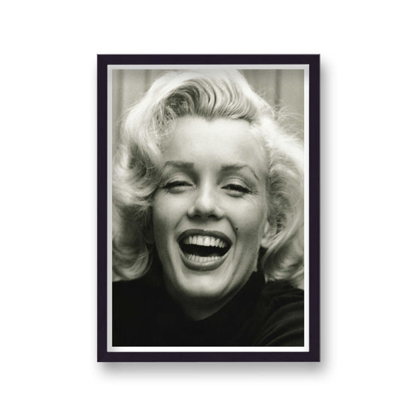 Marilyn Monroe Laughing Portrait Black Sweater