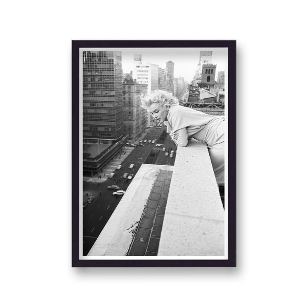 Marilyn Monroe In New York Looking To Street From Rooftop 1