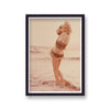 Marilyn Monroe On Beach In Heavy Cardigan Feet In Water