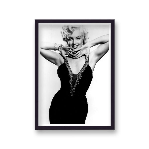 Marilyn Monroe Smiling Publicity Shot Wearing Black Gown