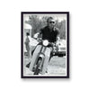 Steve Mcqueen Riding Moped Wearing Suglasses