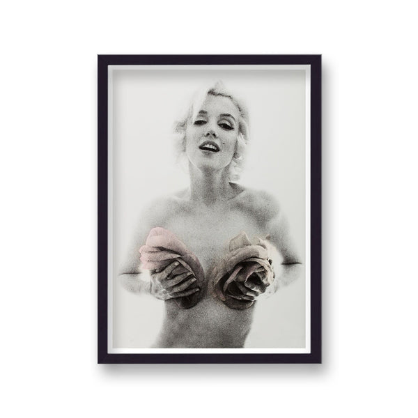 Marilyn Monroe Nude Photoshoot Pink Roses Over Breasts