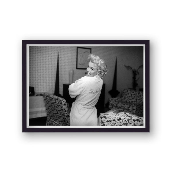 Marilyn Monroe In Towelling Robe Smiling Over Shoulder