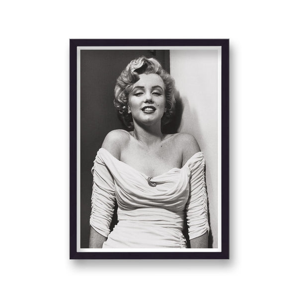 Marilyn Monroe Seductive Pose Low Cut White Gown Close Up