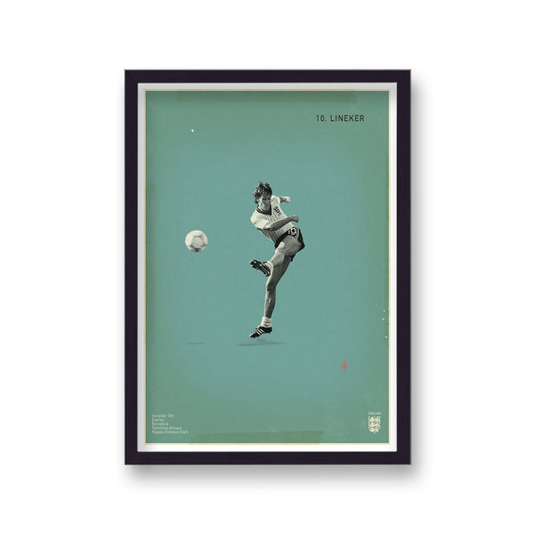 Football Heroes Gary Lineker Vintage Print