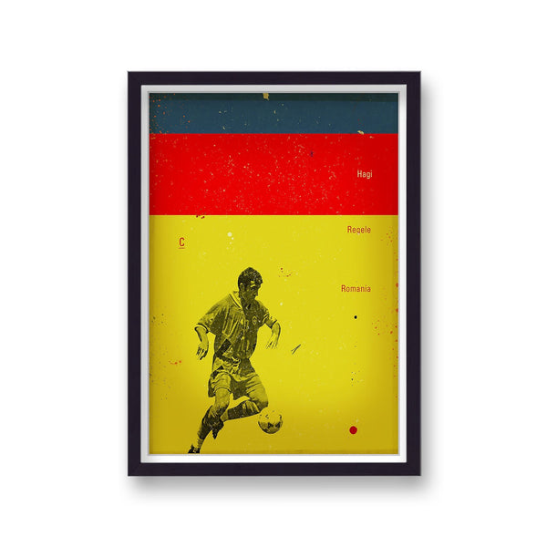 Football Heroes Gheorghe Hagi Romania Vintage Print