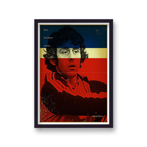 Football Heroes Michel Platini France Vintage Print