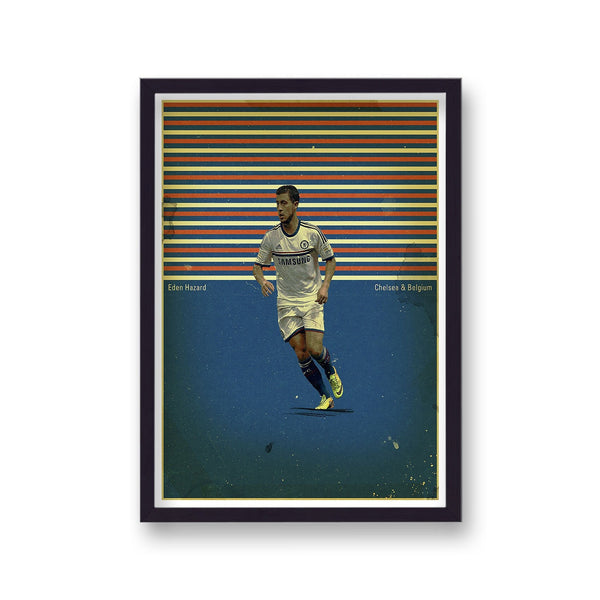 Football Heroes Eden Hazard Vintage Print