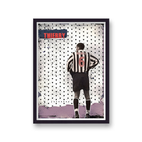 Football Heroes Thierry Henry Juventus Vintage Print