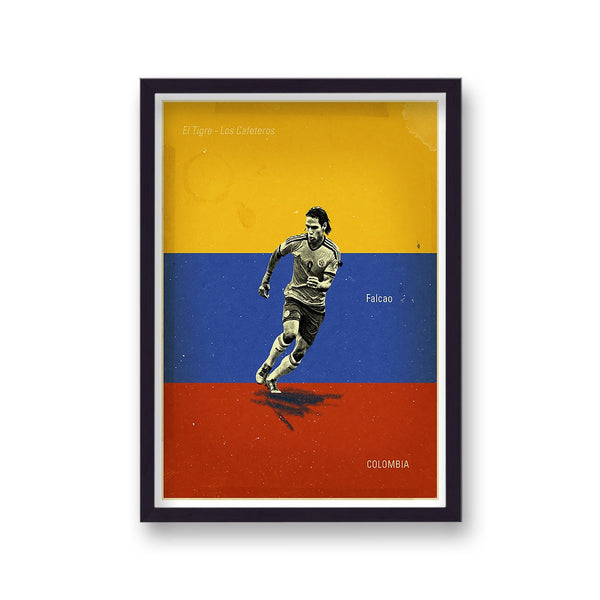Football Heroes Falcao Vintage Print