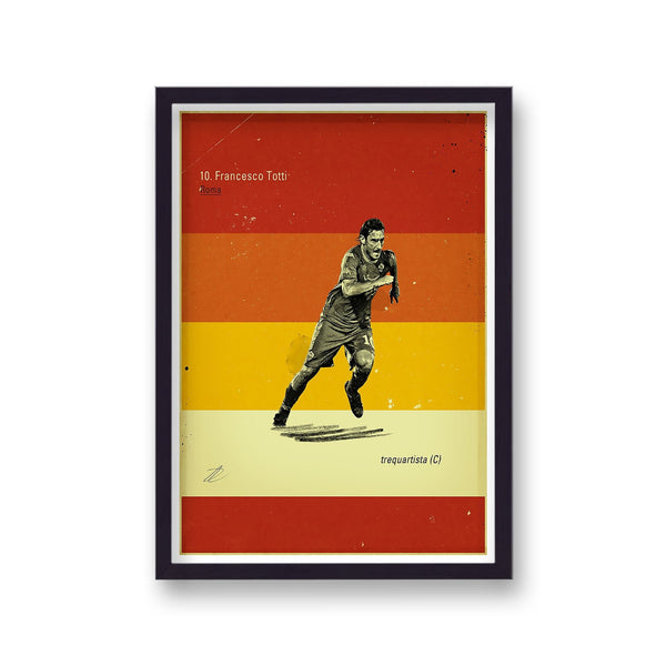 Football Heroes Francesco Totti Roma Vintage Print