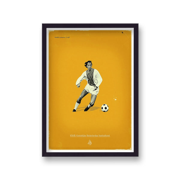 Football Heroes Johan Cruyff Ajax Vintage Print