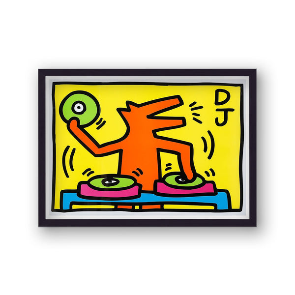 Keith Haring Orange Dog Dj Print