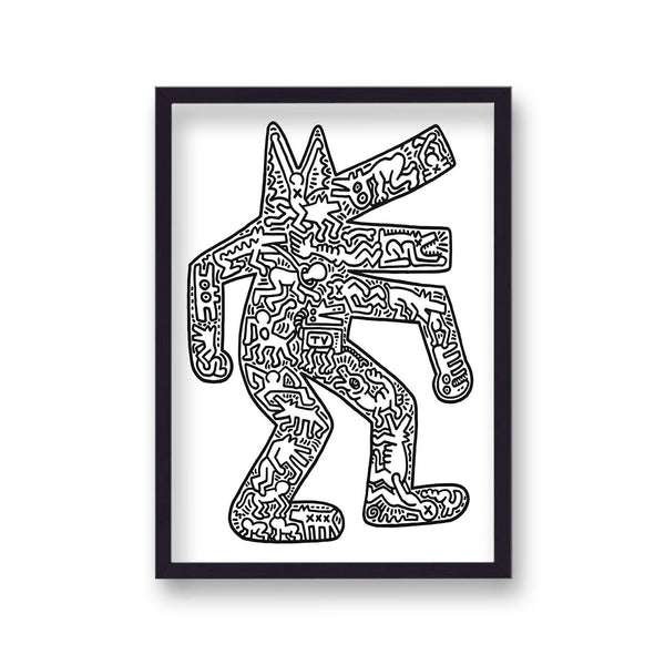 Keith Haring Walking Dog Collage Figure