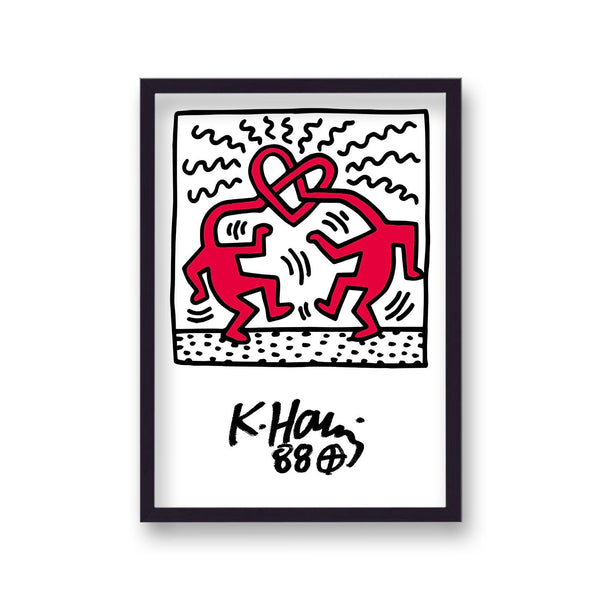 Keith Haring Men Loverheart Heads Print