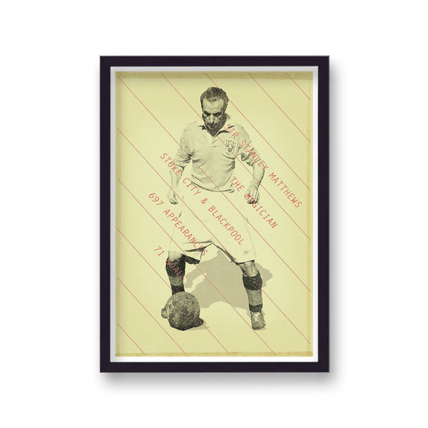 Football Heroes Stanley Matthews Vintage Print