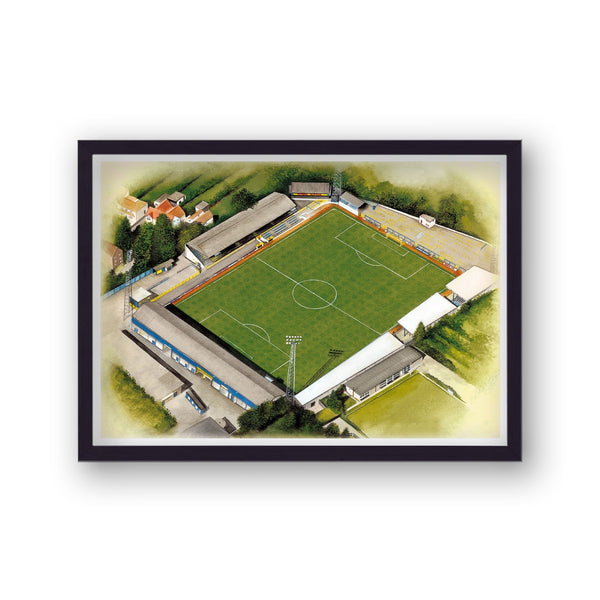 Oxford United Fc - The Manor Ground - Football Stadium Art - Vintage