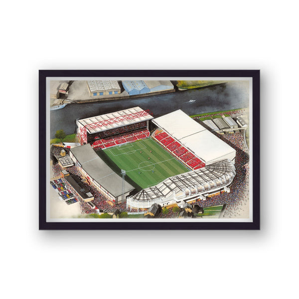 Nottingham Forest Fc - The City Ground - Football Stadium Art - Vintage
