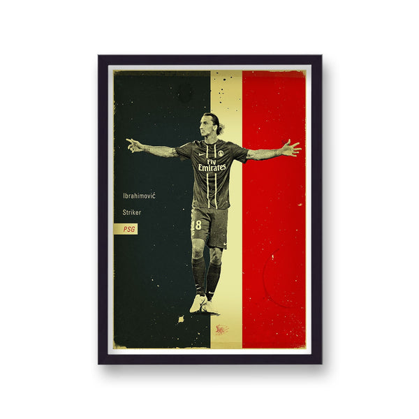 Football Heroes Zlatan Ibrahimovic Vintage Print