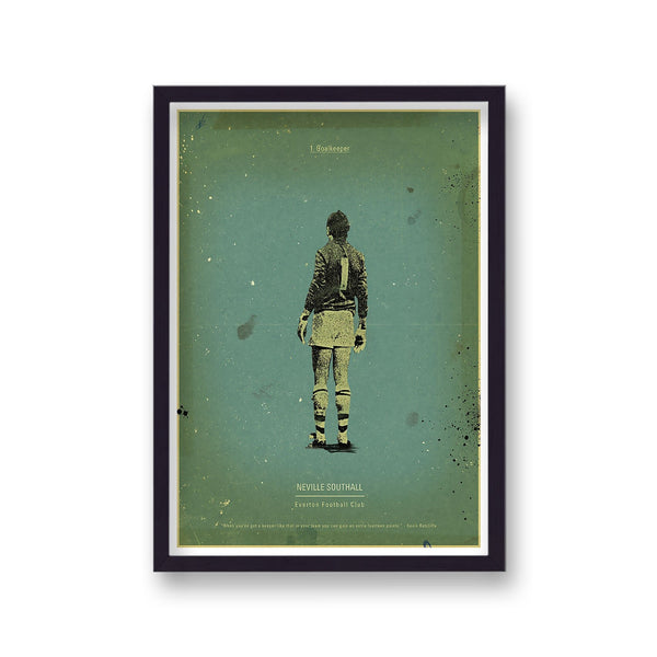 Football Heroes Neville Southall Everton Vintage Print
