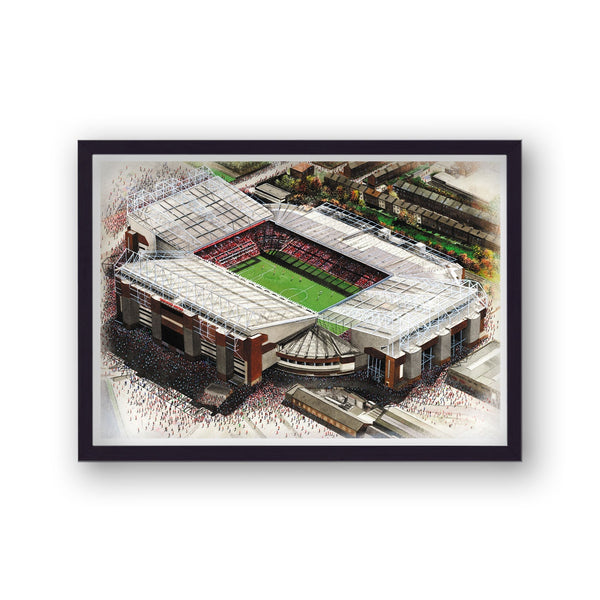 Manchester United Fc - Old Trafford - Football Stadium Art - Vintage