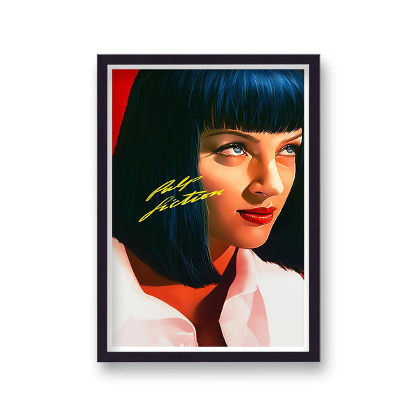 Pulp Fiction Mia Wallace Yellow Lettering Alternative Movie Poster