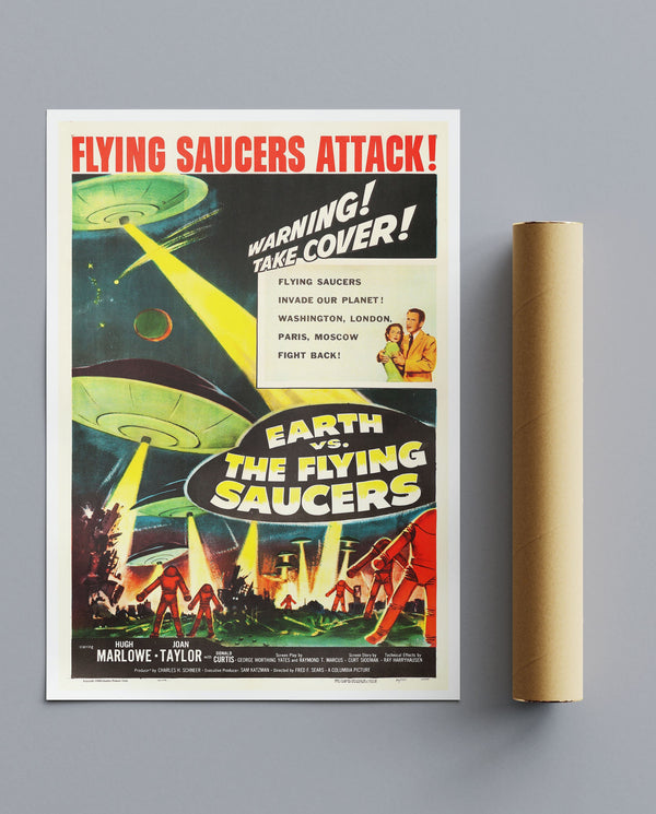 Vintage Movie Earth Vs The Flying Saucers No1
