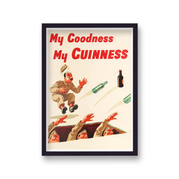 Guinness -  My Goodness My Guinness Soldiers Throwing Bottles Vintage Poster