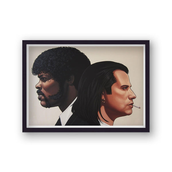 Pulp Fiction Vincent And Jules Back To Back Profile Portrait Alternative Movie Poster