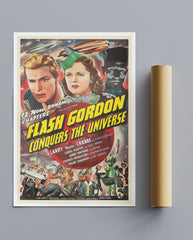 Vintage Movie Print Flash Gordon Conquers The Universe No1