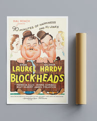 Vintage Movie Print Laurel & Hardy Blockheads