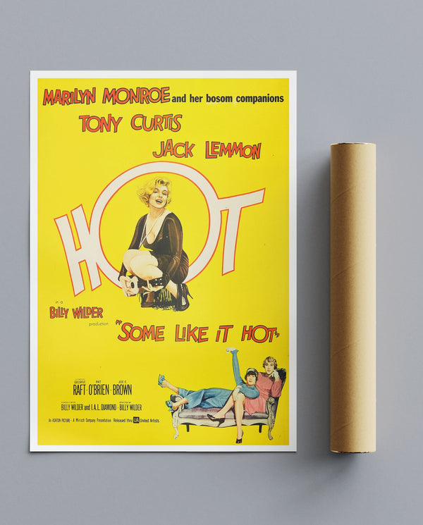 Vintage Movie Print Some Like It Hot Yellow No4