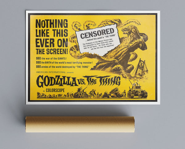 Vintage Movie Print Godzilla Vs The Thing