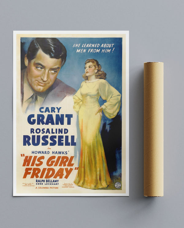 Vintage Movie Print His Girl Friday